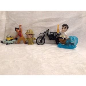Lot Of Small Toys Motorcycle, Minion, Raga, Prince Eric , Fisher Price Sam